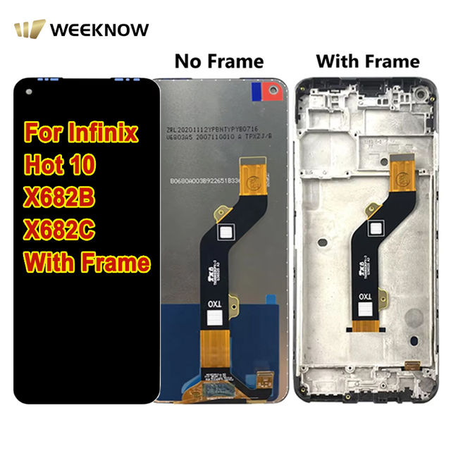 Factory Wholesale Price New OEM LCD Screen for Infinix Hot 10 X682B X682C Digitizer Full Assembly with Frame Screen Replacement