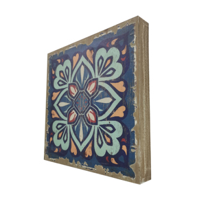 Ensemble de 4 décorations murales carrées en bois rustiques vintage pour la maison, le salon - Product Image 6