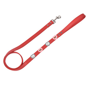 Pet Walking Leash Red PU Leather Adjustable Durable For Small Medium <b>Large</b> <b>Dogs</b> - Product Image 1