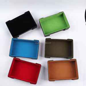 Bandeja de dados portátil de terciopelo de cuero PU magnética rectangular personalizada - Product Image 1