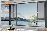 Ventana Abatible de Aluminio con Aislamiento Térmico, Marco Delgado de Lujo, Revestimiento de Fluorocarbono y Gran Vista para Salas de Exhibición de Alta Gama