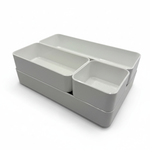 Boîtes de rangement empilables pour fournitures de bureau |   Plateau de maquillage minimaliste en <span class=keywords><strong>plastique</strong></span> |   Conteneurs de papeterie pour gagner de la place - Product Image 1