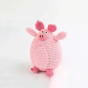 창의력 귀여운 핑크 돼지 아기 동물 수제 아기 크로 셰 뜨개질 뜨개질 장난감 장식