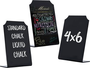 Pizarra pequeña negra, letrero de mensaje acrílico, Mini pizarra con soporte para restaurante, cafeterías, menús, notas, tarjetas de fiesta de boda - Product Image 3