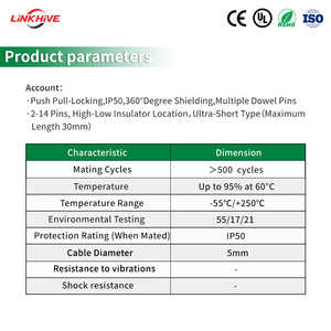 LHJM OEM/ODM IP50 Customized 2C Series 2-14P Pin Male Push Pull Aviation Plug Aerospace Connectors Compatible for 2C <strong>FFA</strong> 6A - Product Image 5