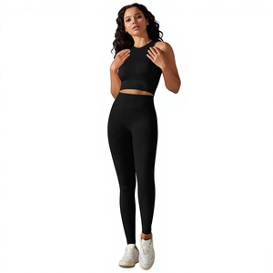 Ensemble de yoga deux pièces pour femmes, soutien-gorge de sport compressif, leggings, vêtements de sport pour la salle de sport, entraînement, activewear - Product Image 2