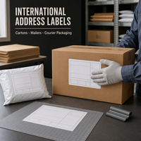 Étiquette d'expédition multilingue personnalisée, autocollant thermique inscriptible, imperméable, étiquette d'adresse pour coursier international, étiquette d'emballage