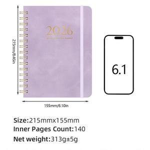 2026 Customizable Leather Hardcover A5 Spiral <strong>Notebook</strong> Minimalist <strong>Planner</strong> &amp; <strong>Diary</strong> Gift School <strong>Notebook</strong> Business Journal - Product Image 3