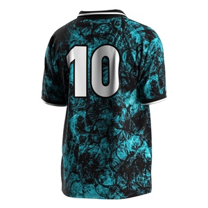 Camiseta de Fútbol con Cuello Polo de un Solo Botón, Paneles de Malla Transpirable y Logotipos Personalizados para Partidos de Liga - Product Image 3