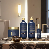 Kit de soin complet pour cheveux secs et frisés : Shampooing, après-shampooing, masque capillaire, sérum, traitement réparateur, caviar d'or, soin nourrissant pour cheveux