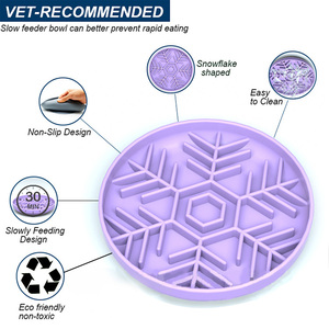 Nouveau Bol Anti-Glouton à Ventouse Flocon de Neige de Noël pour Chiens et Chats, Gamelle Anti-Glouton en Silicone pour Chiens et Chats - Product Image 4