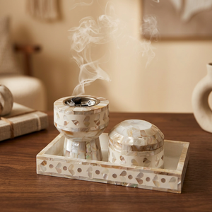 Quemador de incienso de nácar hecho a mano, soporte aromático, decoración para Ramadán y Eid, regalo, uso en todas las estaciones, fragancia para el hogar - Product Image 1