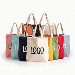 Bolsa de Compras de Lona Reutilizable Ecológica al por Mayor, Bolsa de Lona Lisa de Algodón con Logotipo Personalizado Impreso - Product Image 1