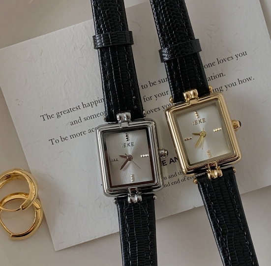 2025 New Fashion Square Leisure Quartz Watch Square Watch Leather Waterproof Simple Retro Women's Watch