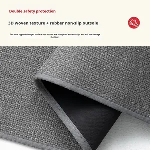 Tapis d'entrée haut de gamme en similicuir, couleur unie, résistant à la saleté, antidérapant, minimaliste, moderne, pour couloir, personnalisable, nouveauté 2025 - Product Image 2