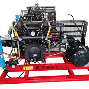 <strong>Air</strong> Cooled Water Cooled Lubricated Oil-injected 11KW 15HP 30-40 Bar 1.2m/min Piston <strong>Air</strong> Compressor with Engine - Product Image 1