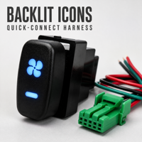 Interrupteur à bascule 12V 24V avec éclairage LED pour ventilateur de refroidissement, interrupteur marche/arrêt avec faisceau de câblage pré-câblé pour UTV, ATV, camion, bateau