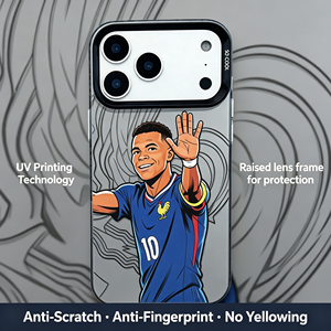<span class=keywords><strong>Coque</strong></span> antichoc en TPU mat avec cadre de protection d'objectif, motif dessin animé joueur de football français 10 maillot bleu, pour <span class=keywords><strong>iPhone</strong></span> 17 16 15 14 <span class=keywords><strong>13</strong></span> Pro Max - Product Image 2
