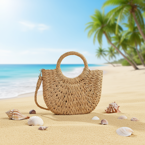 Women's Fashion Straw <b>Clutch</b> <b>Bag</b> Woven Tote with Polyester Lining Summer Beach Crossbody Purse for Vacation Party Casual Use - Product Image 2