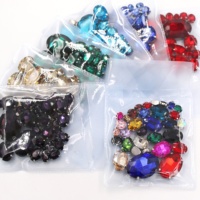 Nouvel Arrivage 20 pièces/sac Strass en verre cristal 3D 9 facettes Forme ovale Tailles assorties Griffes argentées À coudre en vrac