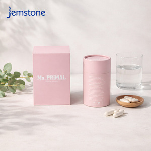 Emballage en tube de carton kraft recyclable sur mesure, emballage cylindrique de qualité alimentaire pour compléments alimentaires et vitamines - Product Image 1