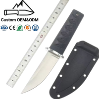 Feststehende Klinge Taschenmesser 3Cr13 Edelstahl Japanischer Griff mit Kreuzschutz und Scheide Kleines Outdoor-Camping-Messer OEM