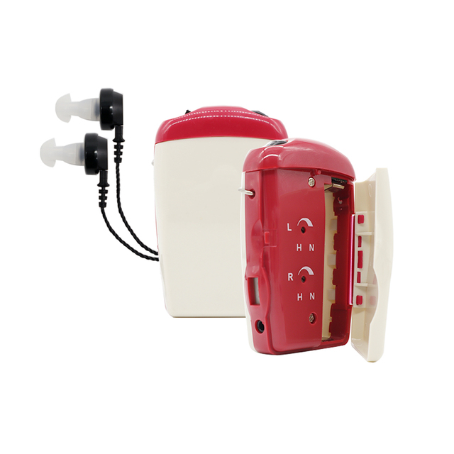 Signia Style Binaural Analogue Super Power Pocket Hearing Aid Old People Severe Hearing Loss Phonak Love 200 AA Battery Red 2