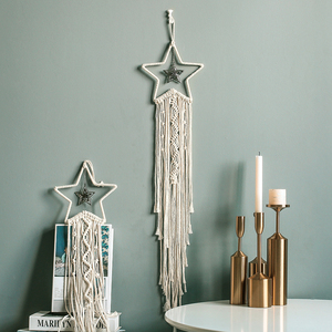 Bohemian Vintage Macrame <strong>Wall</strong> <strong>Hangings</strong> Cotton Dream Catcher Woven <strong>Wall</strong> Art Decor <strong>for</strong> <strong>Living</strong> <strong>Room</strong> or Bedroom Home Party Decor - Product Image 2