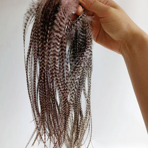 4-16 ''10-40Cm Chất Lượng Cao Tự Nhiên <span class=keywords><strong>Grizzly</strong></span> Dậu Đuôi Lông Cho Phần Mở Rộng Tóc Fly Buộc Fly Câu Cá Trang Trí - Product Image 2