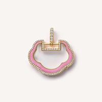 Kalung Liontin Bentuk Hati Zirkon Personalisasi, Kotak Foto, Kalung DIY, Kotak Transparan, Emas 18K, Kalung Wanita