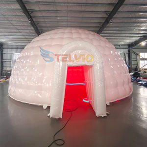 เต๊นท์เป่าลมแบบพกพาสำหรับงานปาร์ตี้เต็นท์สำหรับไนท์คลับไฟ LED ดิสโก้เต็นท์ทรงกระท่อมน้ำแข็งสีขาว - Product Image 5