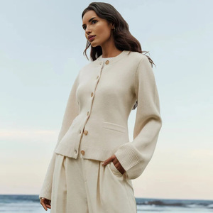 2026 Supplier Custom Knitwear <strong>Cardigan</strong> Oversized Quality European Button <strong>Black</strong> Knitted Sweater <strong>Cardigan</strong> Coat Women <strong>With</strong> <strong>Pocket</strong> - Product Image 1