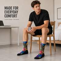 Chaussettes mi-mollet sportives personnalisées OEM pour adultes – Polyester/Nylon/Coton/Bambou/Laine, sans couture, respirantes, séchage rapide