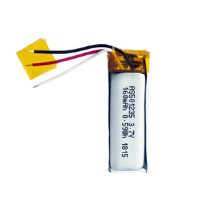 Ce UN38.3 chứng nhận 501235 có thể sạc lại 3.7V 160mAh pin lithium polymer cho Wearable thiết bị