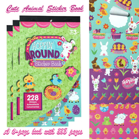 Livre d'autocollants A 228 Hoppin'around - Autocollants lapin de Pâques à faire soi-même pour papeterie décorative