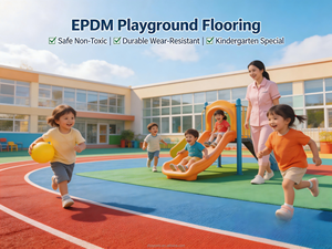 Granulés EPDM sûrs et non toxiques pour les terrains de jeux des écoles maternelles, les pistes de course, les sols, l'absorption des chocs, surface sportive durable en plein air - Product Image 6