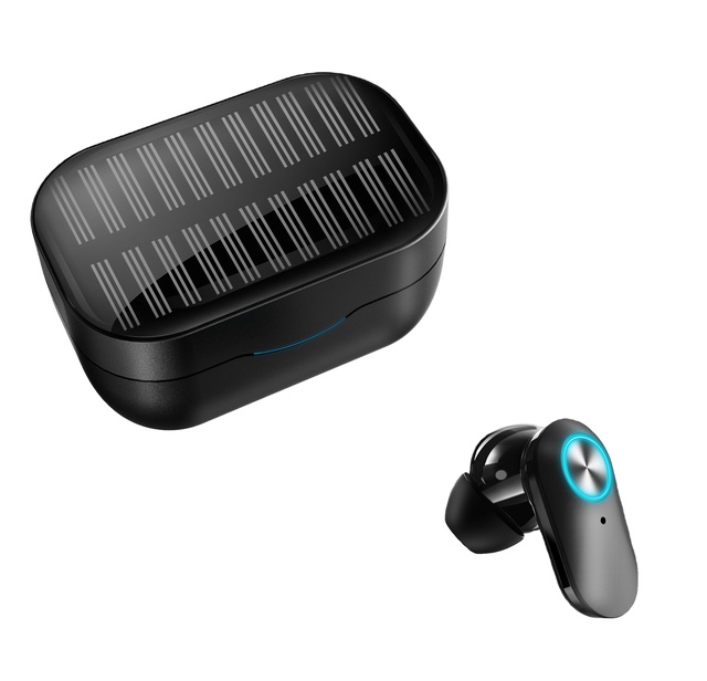 Protection Plate Solar Charging TWS Earbuds Bt Headset Tws Sports Handsfree Earphone True Earbuds With Solar Type c Earphone