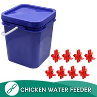 Abreuvoir automatique pour poulets, mini-abreuvoir à seau horizontal avec tétine pour poulets de chair, canards, oies, cailles