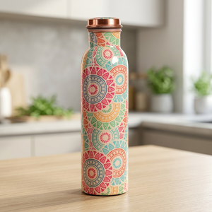 Bohemian Pattern <b>Metal</b> <b>Water</b> <b>Bottle</b> With Lid Portable Travel Drinkware - Product Image 2