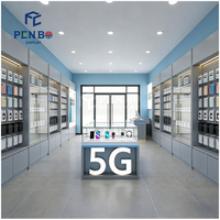 Conception de la disposition d'un magasin de téléphonie mobile 5G sur mesure, rénovation de l'intérieur d'un magasin de téléphonie, idées d'affichage pour un magasin d'accessoires de téléphonie