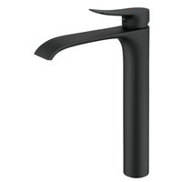 Beelee Keran Wastafel, Keran Wastafel Kuningan Desain Modern Keran Wastafel Air Keran Wastafel Tinggi Hitam untuk Counter Top