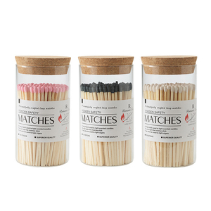 Allumettes en bois écologiques colorées personnalisées, style classique, dans un bocal en verre, pour les fêtes de Noël, allumage de bougies - Product Image 5