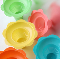 Gobelets en plastique PET transparents de qualité alimentaire, imprimés avec logo personnalisé, pour crème glacée/cone de neige, 4oz, 8oz, 12oz