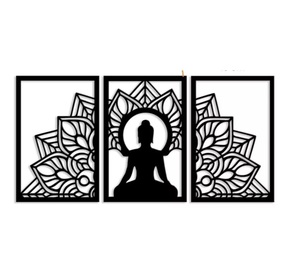 Tenture murale spirituelle traditionnelle avec des symboles culturels et des œuvres d'art décoratives en métal pour les espaces de vie du fournisseur indien - Product Image 6