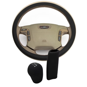 Nuevo estilo, patrón de piel impermeable, cubierta de silicona para <span class=keywords><strong>volante</strong></span> de coche, cubierta de perilla de cambio de marchas para <span class=keywords><strong>Volkswagen</strong></span>, cubierta de freno de mano de 5 marchas - Product Image 1