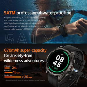 FT66 <span class=keywords><strong>GPS</strong></span> Smart Watch mit Kompass Taschenlampe 3ATM Wasserdichter 660mAh Akku 1,43 Zoll Amoled Display Sport Smartwatch für Männer - Product Image 4
