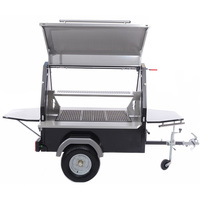 Chariot de nourriture mobile en acier inoxydable personnalisé, remorque de camion de nourriture avec capacité adaptable pour l'extérieur
