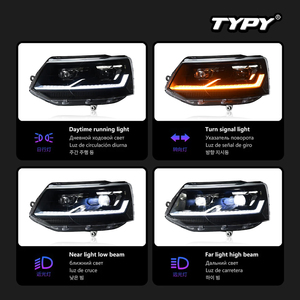 Gruppi ottici anteriori TYPY per <span class=keywords><strong>Volkswagen</strong></span> <span class=keywords><strong>Caravelle</strong></span>; Fari a LED Metavie <span class=keywords><strong>T5</strong></span>, luci diurne e indicatori di direzione - Product Image 5