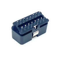 Venta al por mayor de soldadura universal tipo oro niquelado J1962 OBD II OBD 2 conector macho con clips metálicos