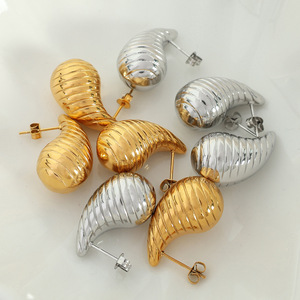 แฟชั่นต่างหูรูปหยดน้ำโลหะผสมสังกะสีทองเงินเครื่องประดับปาร์ตี้ EH229 - Product Image 1